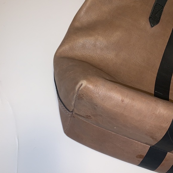Madewell Tan Leather Crossbody Bag with Black Stripes - Picture 7 of 10